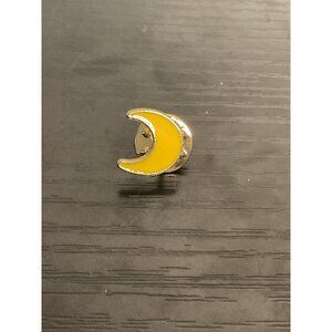 Yellow Crescent Moon Lapel Pin Cute & Quirky Accessory For Jackets Bags & Hats